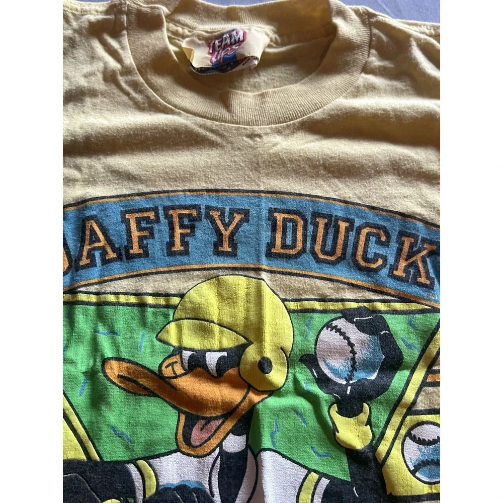 Vintage 1989 Looney‎ Tunes Daffy Duck Shirt Kids Size Med Made In USA Baseball
